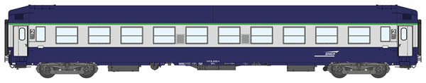 REE Modeles VB-184 - French SNCF UIC Sleeping Coache B9C9x Blue - Grey Silver 806 - Spire Logo Era V HIGH ROOF